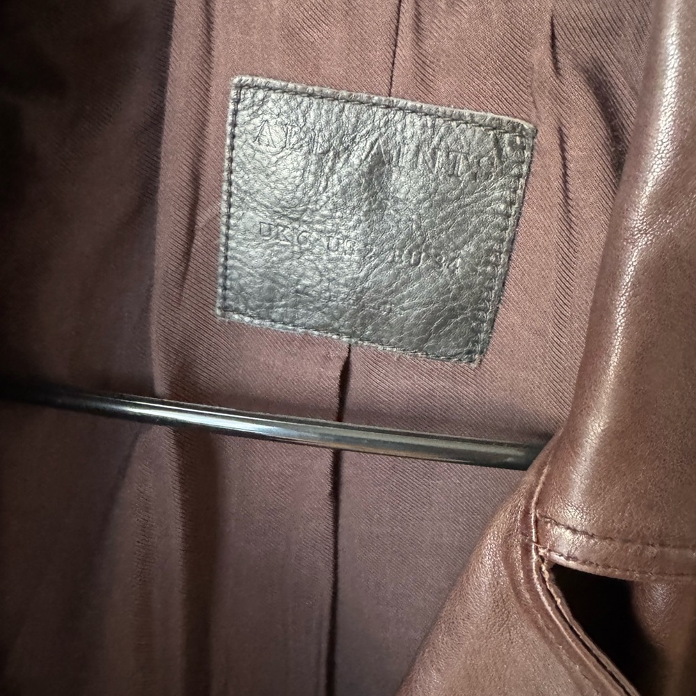 Allsaint Brown Leather Biker Jacket 0/XS - Picture 2 of 6